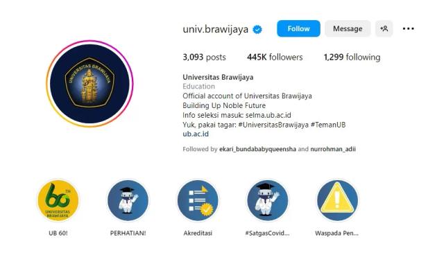 Instagram Universitas Brawijaya