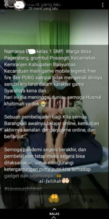bocah meninggal akibat bermain game online, serayunews, serayu news, berita terkini, berita hari ini