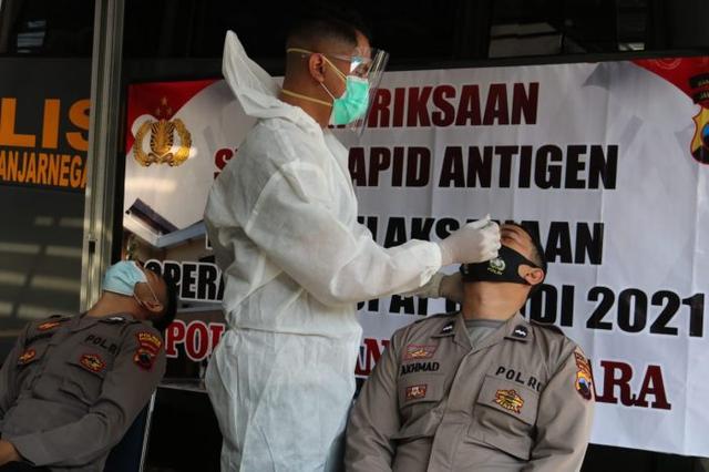 swab antigen polres banjarnegara, pasca operasi ketupat candi 2021, tes swab antigen, serayunews, serayu news, berita terkini, berita hari ini