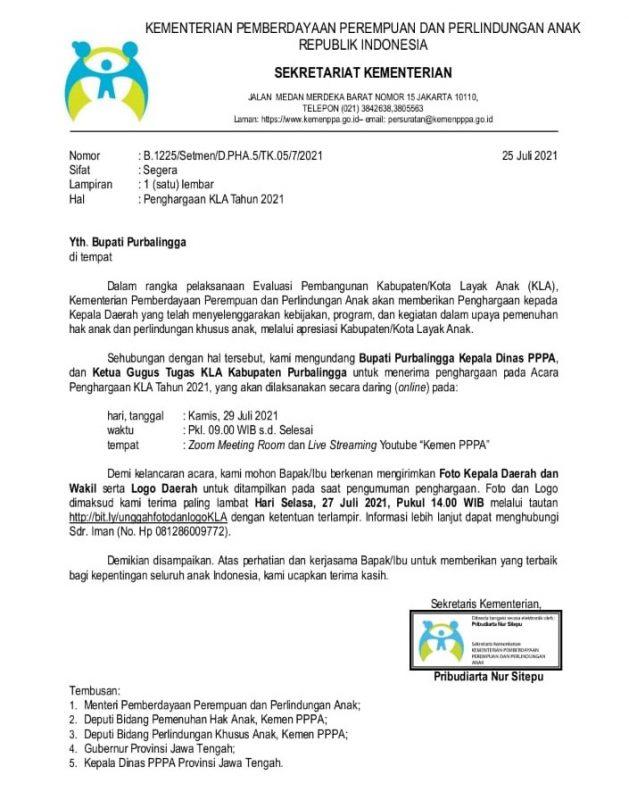 kabupaten layak anak, penghargaan kabupaten layak anak, serayunews, serayu news, berita terkini, berita hari ini, purbalingga