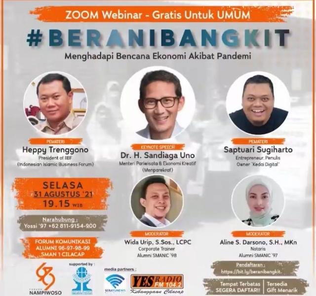 Forkom Nampiwoso, webinar bisnis, berita terkini, berita hari ini, cilacap, alumni sman 1 cilacap