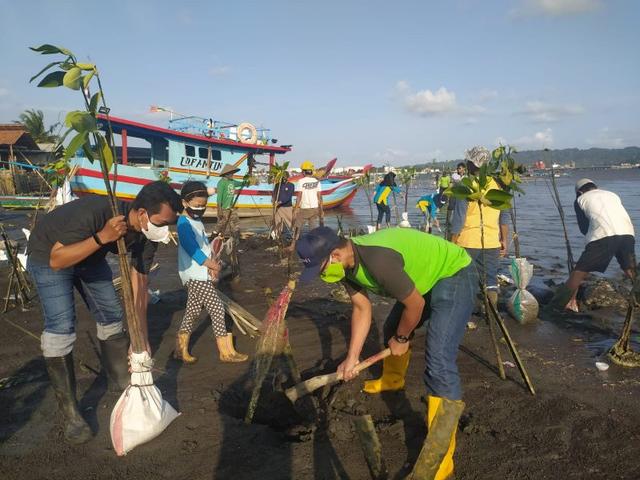 penanaman mangrove perairan nusakambangan, pencegahan abrasi, berita terkini, berita hari ini, tambakreja, cilacap selatan
