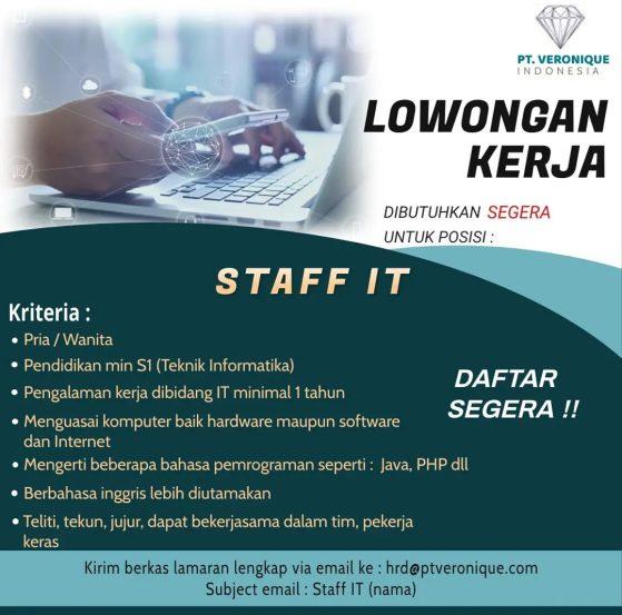 lowongan kerja pt veronique