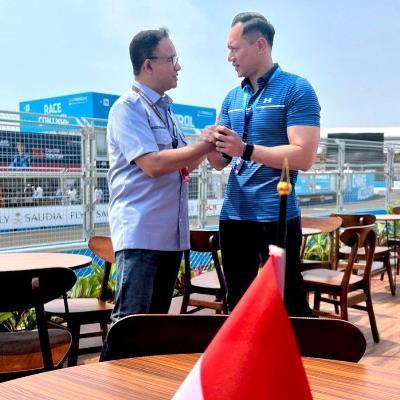 kedatangan Ketua Umum Partai Demokrat Agus Harmurti Yudhoyono (AHY) di formula e ancol