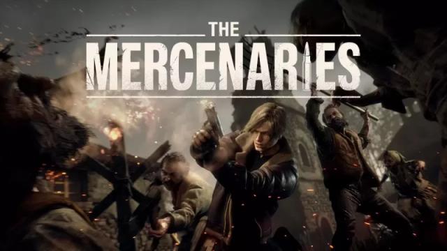Gambar poster game Resident Evil 4 The Mercenaries bertema gelap.