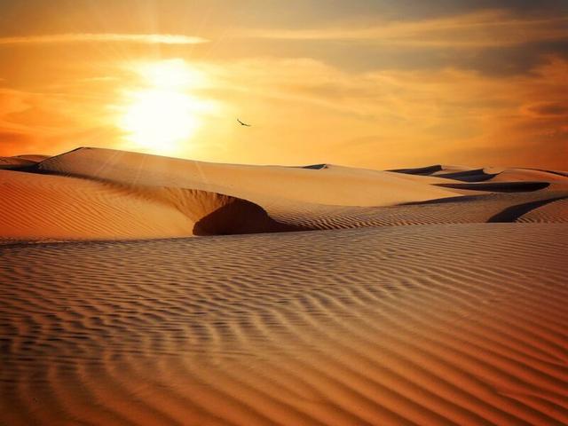 Gambar pemandangan padang pasir, ilustrasi keutamaan puasa Arafah.