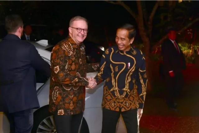 Jokowi-Albanese Pakai Batik