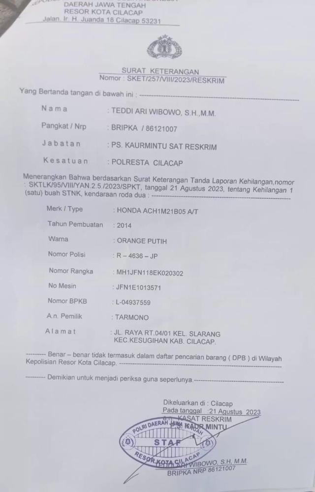 Kehilangan stnk
