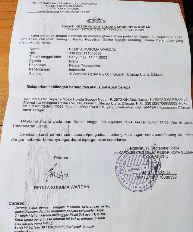 Kehilangan STNK