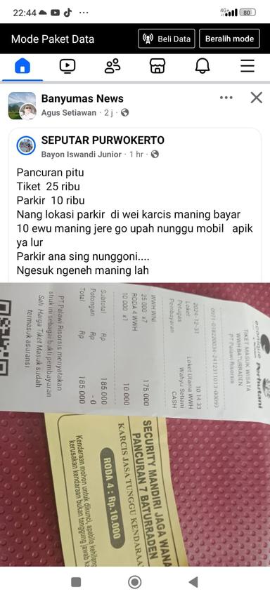 Tiket di pancuran 7