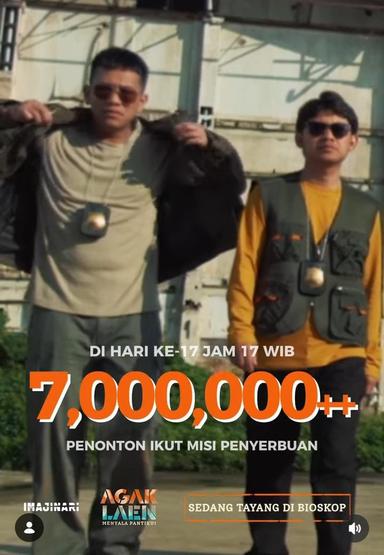 Film Agak Laen 2 Ngebut 7 Juta Penonton! Resmi Jadi Film Indonesia Terlaris ke-4 Sepanjang Masa. (Foto: Instagram Pilem Agak Laen)