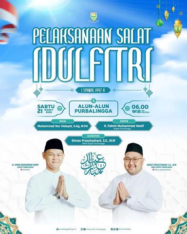 Bupati Fahmi khotib Salat Idulfitri.