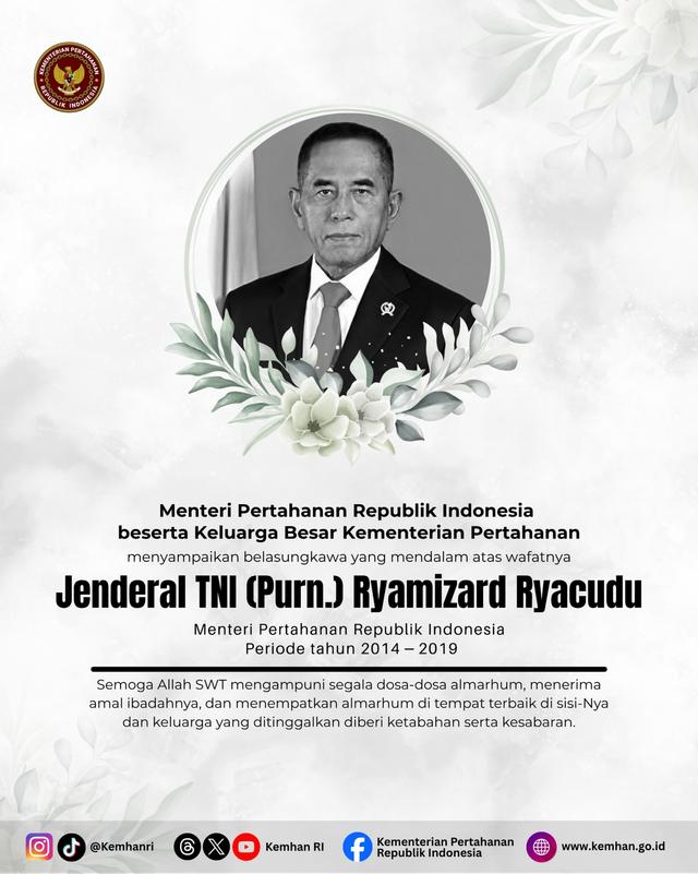 Mantan Kemenhan RI Wafat