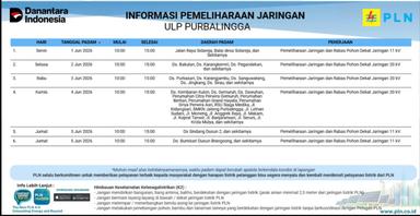 info pemadaman listrik