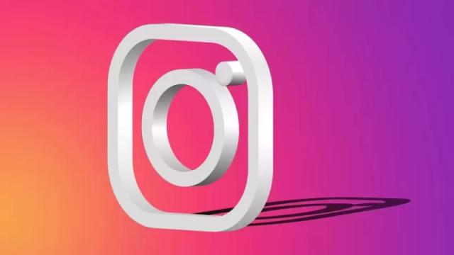 Gambar ilustrasi dari sebuah logo Instagram berwarna pelangi.