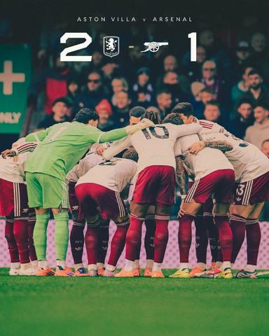 Melawat ke markas Aston Villa di Villa Park, Birmingham, Minggu (7/11/2025) dini hari, The Gunners harus menyerah 2-1. (Instagram @arsenal)